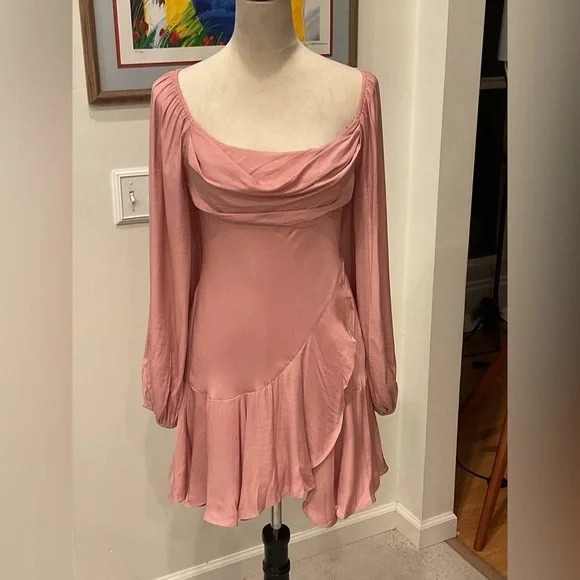 saints + secrets Rose Long Sleeve Ruffle-Hem Dress - Picture 2 of 12